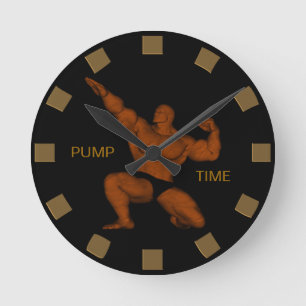 Pumpa den Time kroppsbyggareväggen tar tid på Rund Klocka