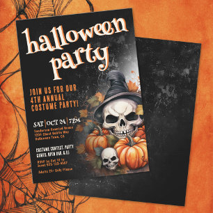 Pumpa Döskalle Halloweenfest Inbjudningar