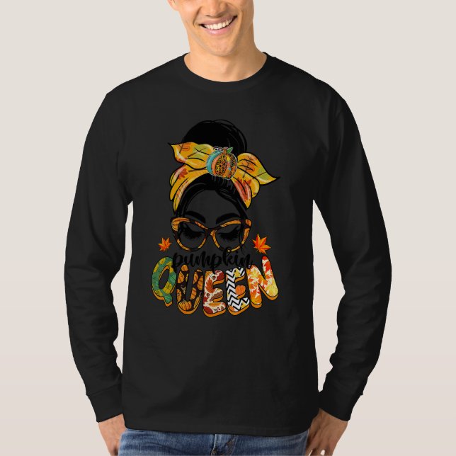 Pumpa Drottning Rufsigt Upphostad Höst Pumpa Höst  T Shirt (Framsida)