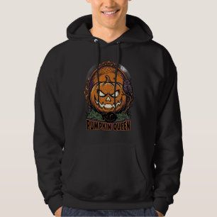 Pumpa Drottning Tröja Vintage Halloween Jack O Lan Hoodie