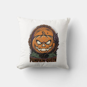 Pumpa Drottning Tröja Vintage Halloween Jack O Lan Kudde