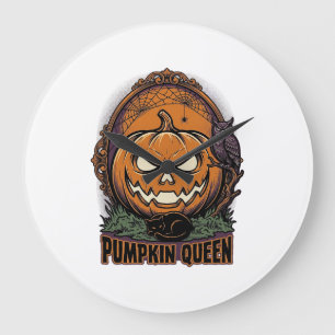 Pumpa Drottning Tröja Vintage Halloween Jack O Lan Stor Klocka