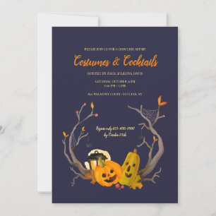 Pumpa Duo Halloweenfestinladningar Inbjudningar