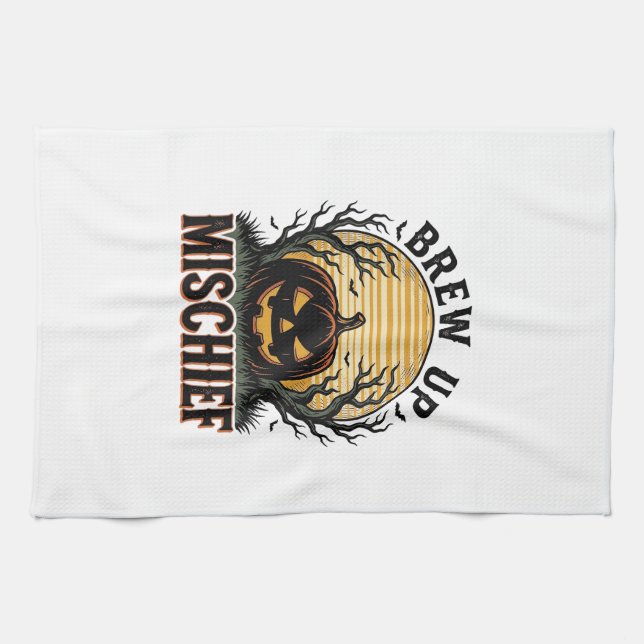 Pumpa Elakhet Tröja Vintage Halloween Grafik_1 Kökshandduk (Horisontell)