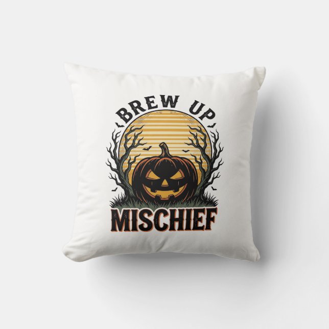 Pumpa Elakhet Tröja Vintage Halloween Grafik_1 Kudde (Framsida)