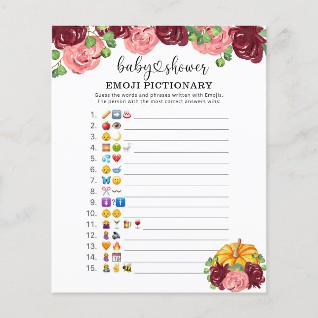 Pumpa - Emoji-bildlek baby shower (Framsida)