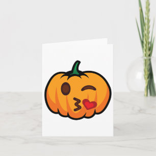 Pumpa Emoji Ett Öga Öppet Blinkande Puss Kyss Kärl Kort