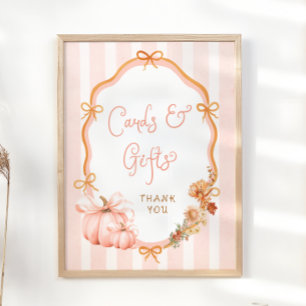 Pumpa Fall Floral Baby Shower-kort och presenter Poster
