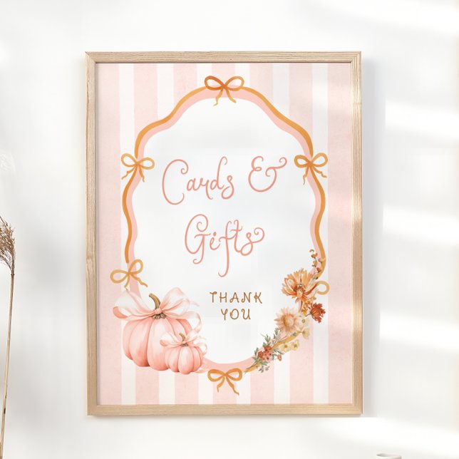 Pumpa Fall Floral Baby Shower-kort och presenter Poster (Skapare uppladdad)