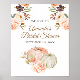 Pumpa Fall In Love Bröllopsdusch Välkomstskylt Poster