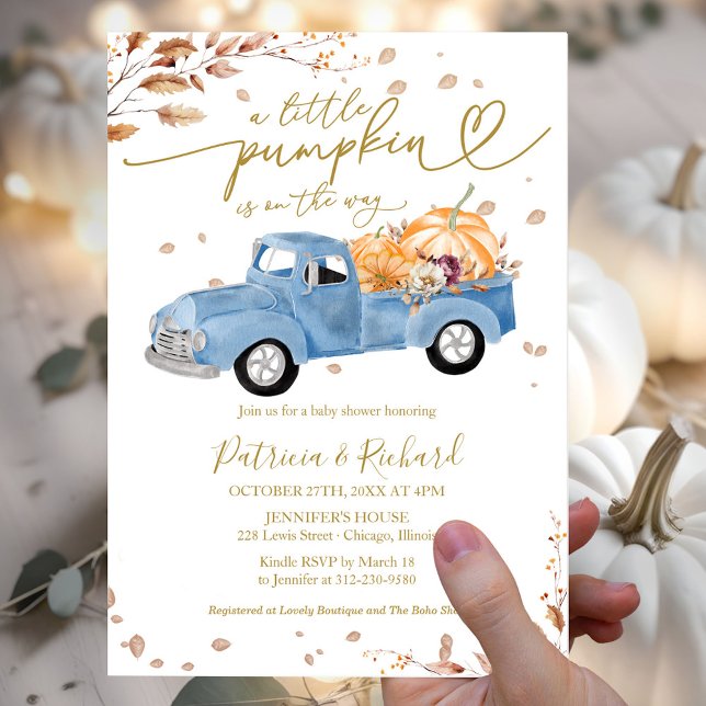Pumpa Fall Pojke Baby Shower Budget Inbjudan Flygblad (Skapare uppladdad)