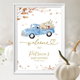 Pumpa Fall Pojke Baby Shower Välkomstskylt Poster
