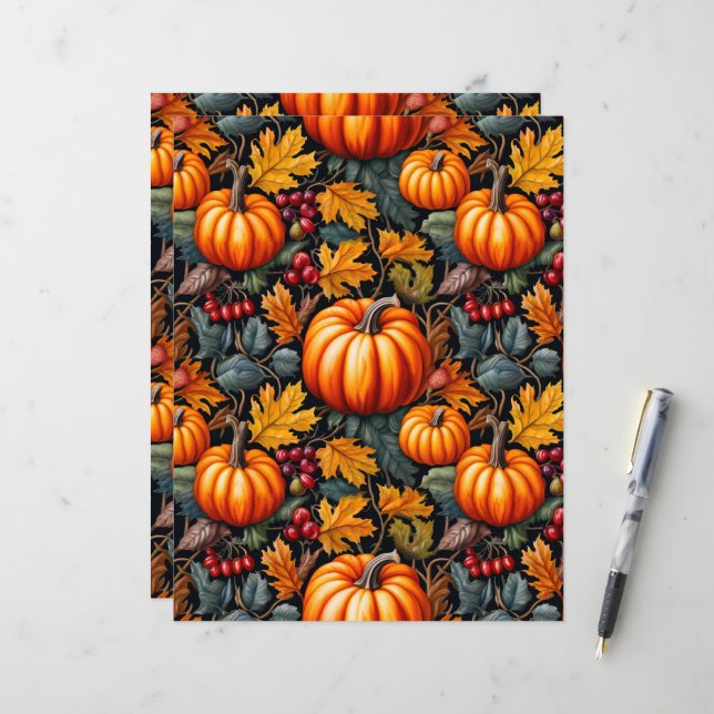 Pumpa Fancy Scrapbook Papper (Fram/Back In Situ)