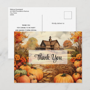 Pumpa Farm Höstskörd Thanksgiving Tack Vykort