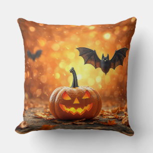 🎃🧡 Pumpa Fladdermus Kusliga Mysiga Halloween Nat Kudde