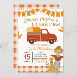 Pumpa-födelsedagsinbjudan för alla fågelskrämmor inbjudningar