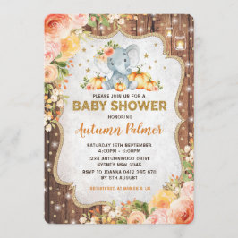 Pumpa för blommigt för nedgång för höstelefantbaby inbjudningar