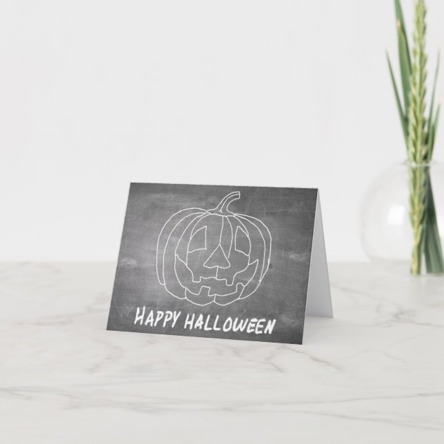 Pumpa för Halloween 1 kritskriftslook Kort (Framsida)
