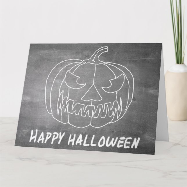 Pumpa för Halloween 2 kritskriftslook Kort (Framsida)