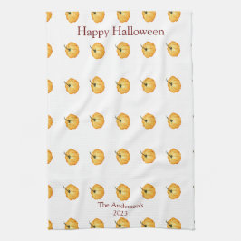 Pumpa för happy halloween söt orange kökshandduk