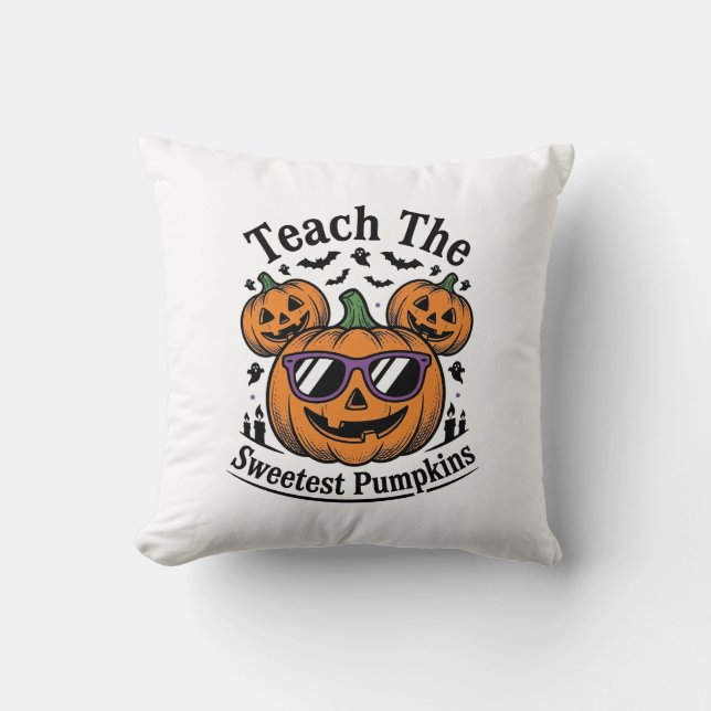 Pumpa för lärare T-shirt Söt Halloween klassdesign Kudde (Framsida)