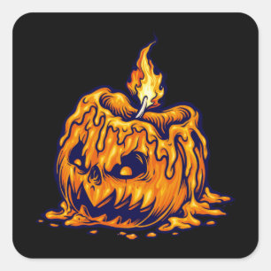 Pumpa för ljus, halloween fyrkantigt klistermärke