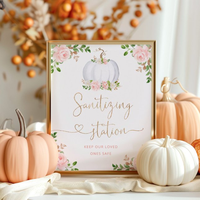 Pumpa för  rosa guld blommigt, sanering av station poster (Skapare uppladdad)