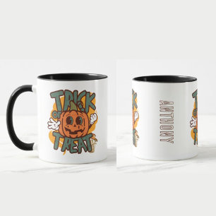 Pumpa för tecknad av Cute monogram Mugg