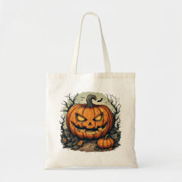 Pumpa från Halloween på en Tygkasse