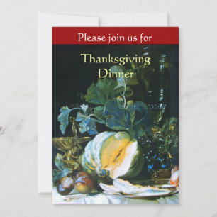 PUMPA , FRUKTER OCH GLASVAROR Thanksgiving Dinner Inbjudningar