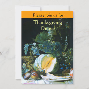 PUMPA , FRUKTER OCH GLASVAROR Thanksgivingemiddag Inbjudningar