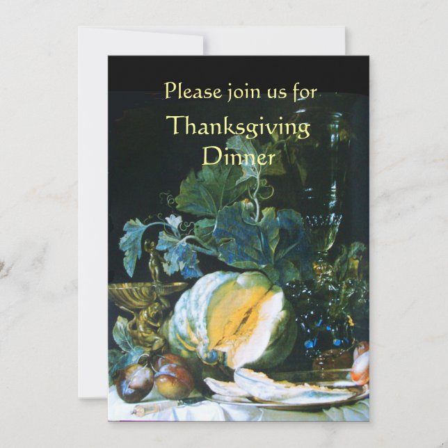 PUMPA , FRUKTER OCH GLASVAROR Thanksgivingemiddag Inbjudningar (Framsida)