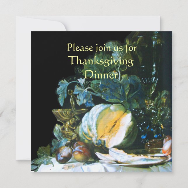 PUMPA , FRUKTER OCH GLASVAROR Thanksgivingemiddag Inbjudningar (Framsida)