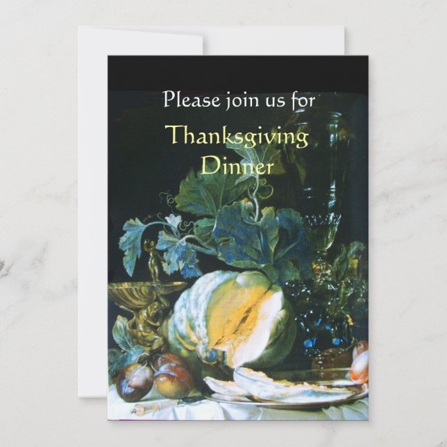 PUMPA , FRUKTER OCH GLASVAROR Thanksgivingmåltid Inbjudningar (Framsida)