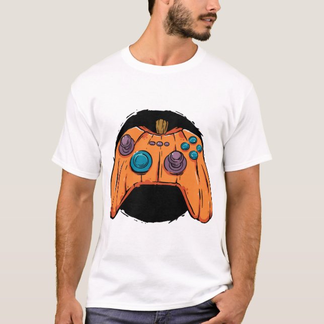 PUMPA GAMEKONTROLL HALLOWEEN SPELANDE T SHIRT (Framsida)