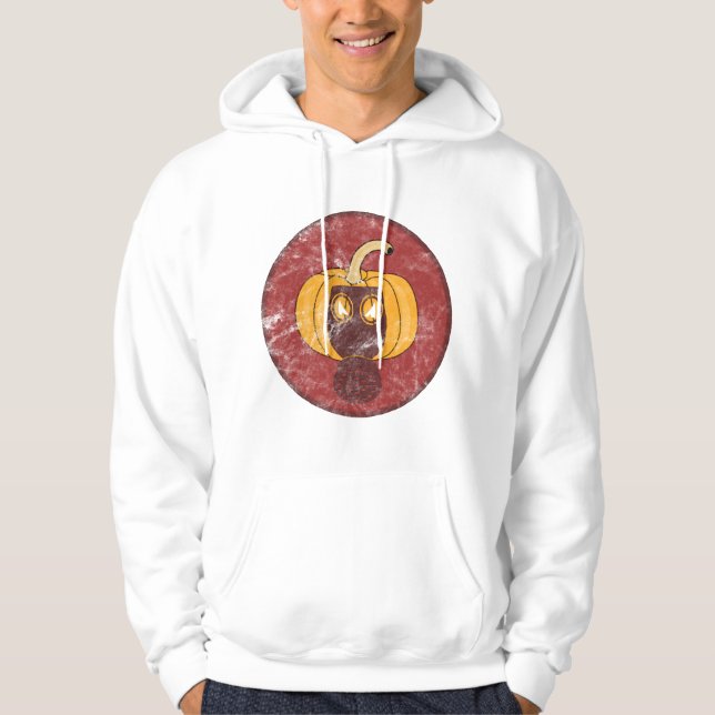 Pumpa gasmask Halloween-design Hoodie (Framsida)