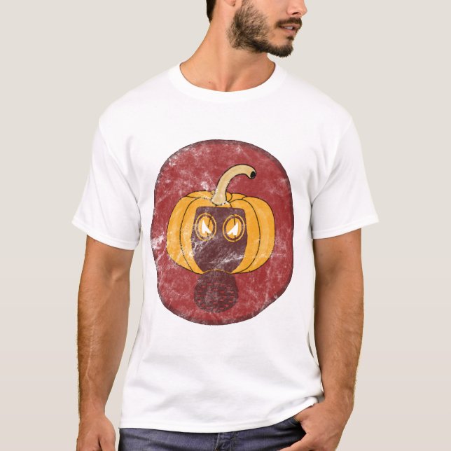 Pumpa gasmask Halloween-design T Shirt (Framsida)