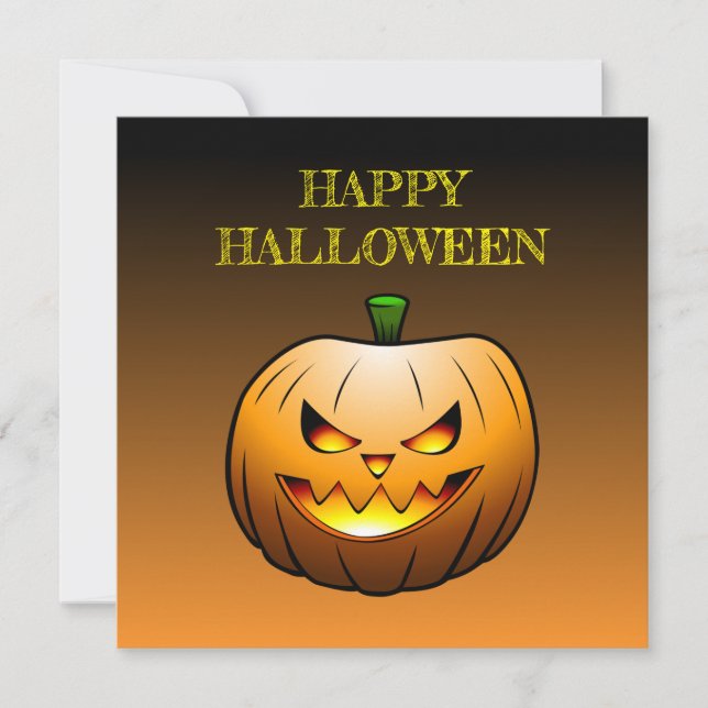 Pumpa Glad Halloween-kort Kort (Framsida)