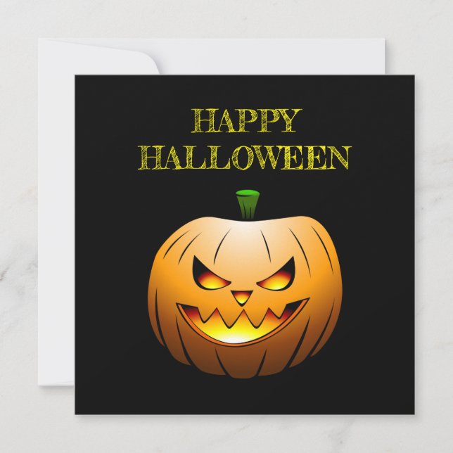 Pumpa Glad Halloween-kort Kort (Framsida)