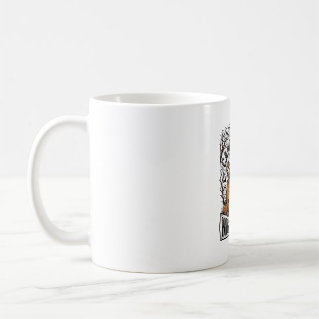 Pumpa godis hink Vintage Halloween gravyr D Kaffemugg (Vänster)