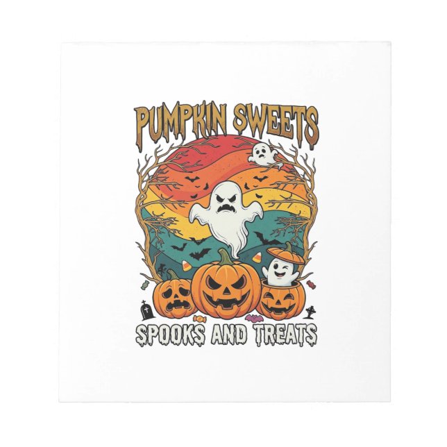 Pumpa Godis Spöken Halloweenpresenter Spöken Pump Anteckningsblock (Framsida)