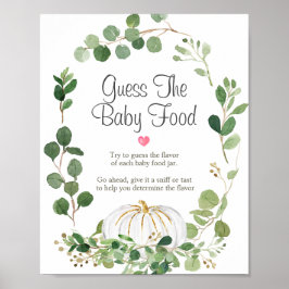 Pumpa Greenery Bröllopsdusch Gissa Babymaten Poster