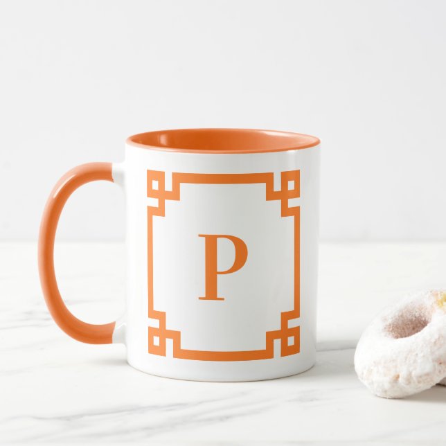 Pumpa Grekisk Nyckel Kant Monogram Mugg (Med munk)