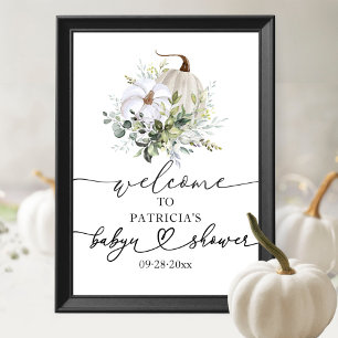 Pumpa Grönska Baby Shower Välkomstaffisch Poster