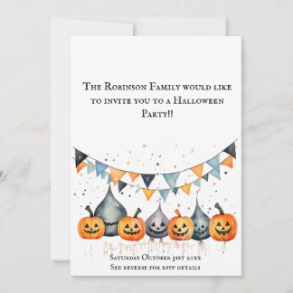 Pumpa Halloween-fest inbjudan kort