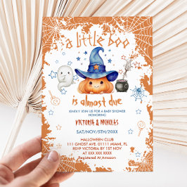 Pumpa Halloween Little Boo Baby Shower Inbjudningar