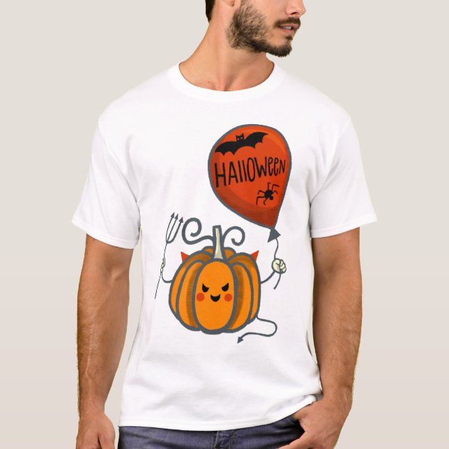 Pumpa Halloween T Shirt (Framsida)