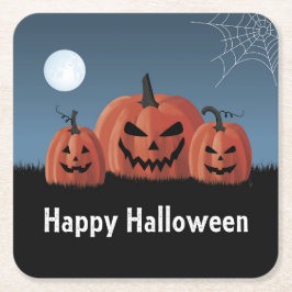 Pumpa Halloween Underlägg Papper Kvadrat