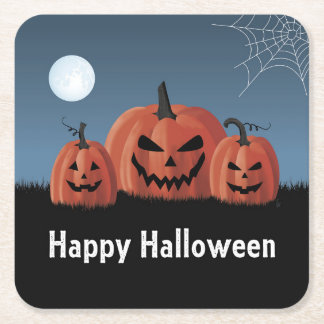 Pumpa Halloween Underlägg Papper Kvadrat