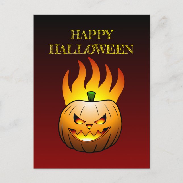 Pumpa Halloween vykort (Framsida)